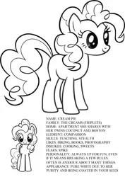 Size: 2312x3272 | Tagged: suggestive, derpibooru import, oc, oc:cream pie, unofficial characters only, pony, female, not pinkie pie, recolored hoers, reference sheet, stealth pun