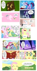 Size: 732x1400 | Tagged: safe, artist:newbiespud, artist:scales, derpibooru import, edit, edited screencap, screencap, applejack, derpy hooves, fluttershy, nurse redheart, parasol, pinkie pie, rainbow dash, rarity, twilight sparkle, butterfly, earth pony, pegasus, pony, unicorn, comic:friendship is dragons, big crown thingy, book, clothes, comic, dialogue, dress, element of magic, eye reflection, eyes closed, female, filly, filly fluttershy, flying, full moon, gala dress, glowing horn, group hug, happy, hat, horn, hug, jewelry, mane six, mare, mare in the moon, moon, necklace, pearl necklace, reflection, regalia, screencap comic, singing, smiling, stars, unicorn twilight, younger