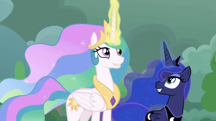 Size: 690x388 | Tagged: animated, beware the nice ones, cozybuse, cozy glow, derpibooru import, discord, gif, just desserts, justice, leak, legion of doom statue, lord tirek, magic, petrification, princess celestia, princess luna, queen chrysalis, safe, screencap, the ending of the end, turned to stone