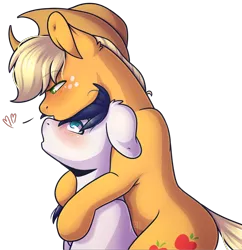 Size: 880x908 | Tagged: safe, artist:ak4neh, derpibooru import, applejack, oc, oc:constance everheart, earth pony, pony, canon x oc, couple, everjack, female, male, mare, shipping, simple background, stallion, straight, transparent background