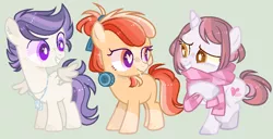 Size: 1058x540 | Tagged: safe, artist:nocturnal-moonlight, derpibooru import, oc, oc:strawberry pop, oc:sweetheart, oc:thunder shock, unofficial characters only, earth pony, pegasus, pony, unicorn, base used, colt, female, filly, male, offspring, parent:apple bloom, parent:button mash, parent:rumble, parent:scootaloo, parent:sweetie belle, parent:tender taps, parents:rumbloo, parents:sweetiemash, parents:tenderbloom, simple background