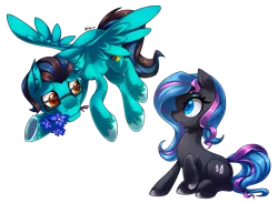 Size: 1500x1100 | Tagged: safe, artist:heilos, derpibooru import, oc, earth pony, pegasus, pony, flower