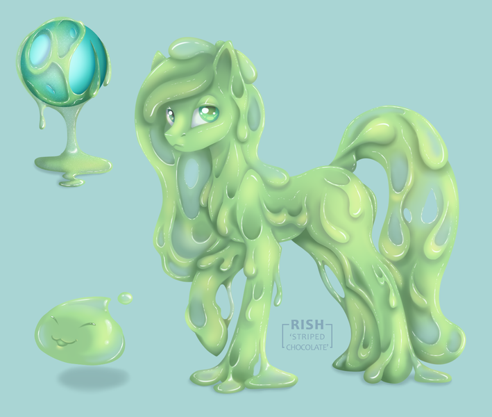 Size: 1276x1080 | Tagged: artist:striped-chocolate, derpibooru import, goo, goo pony, monster mare, oc, original species, practice, rcf community, safe, simple background, slime, unofficial characters only