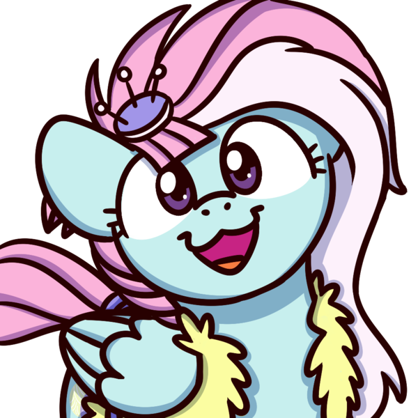 Size: 1000x1000 | Tagged: safe, artist:sugar morning, derpibooru import, kerfuffle, pegasus, pony, rainbow roadtrip, bust, cat face, cat smile, clothes, cute, female, fufflebetes, looking at you, mare, open mouth, simple background, smiling, solo, sugar morning's smiling ponies, transparent background