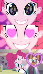 Size: 1280x2160 | Tagged: safe, derpibooru import, pinkie pie, prince blueblood, rarity, coinky-dink world, eqg summertime shorts, equestria girls, magical mystery cure, the ticket master, female, heart eyes, male, marriage, meme, pinkie the shipper, pinkie's eyes, rariblood, shipping, straight, wedding, wingding eyes