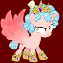 Size: 1000x1000 | Tagged: artist needed, safe, derpibooru import, edit, editor:katya, cozy glow, alicorn, pony, the ending of the end, alicornified, bow, cozycorn, crown, curly hair, female, filly, foal, freckles, hair bow, hoof shoes, jewelry, race swap, raised eyebrow, regalia, spread wings, vector, wings