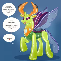 Size: 1243x1239 | Tagged: artist:hornbuckle, changedling, changeling, changeling king, derpibooru import, female to male, human to changeling, inflatable, inflatable pony, inflatable toy, king thorax, latex, male, pool toy, pooltoy pony, rule 63, safe, solo, thorax, transformation, transformation sequence, transgender transformation