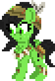 Size: 112x164 | Tagged: safe, artist:enragement filly, derpibooru import, oc, oc:anonfilly, pegasus, pony, female, filly, indian, pixel art, solo, tribal