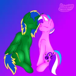 Size: 800x800 | Tagged: safe, derpibooru import, oc, oc:djwolf, oc:prince thunder spark, alicorn, pony, cute, eyes closed, smiling, snuggling