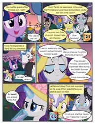 Size: 612x792 | Tagged: safe, artist:newbiespud, derpibooru import, edit, edited screencap, screencap, fancypants, jet set, rainbow dash, rarity, upper crust, earth pony, pegasus, pony, unicorn, comic:friendship is dragons, background pony, bowtie, clothes, comic, dialogue, dress, ear piercing, eyes closed, female, glasses, glowing horn, hat, horn, jewelry, magic, male, mare, necklace, pearl necklace, piercing, screencap comic, smiling, stallion, suit, sun hat, telekinesis, top hat