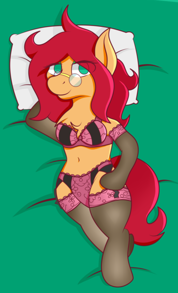 Size: 1800x2964 | Tagged: suggestive, artist:big brawler, derpibooru import, oc, oc:vivian cereza, unofficial characters only, pony, bra, clothes, female, garters, lingerie, milf, panties, socks, stockings, thigh highs, underwear