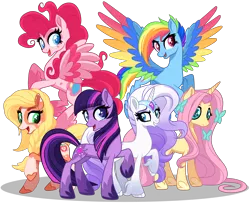 Size: 9264x7540 | Tagged: safe, artist:rosesweety, color edit, derpibooru import, edit, applejack, fluttershy, pinkie pie, rainbow dash, rarity, twilight sparkle, earth pony, pegasus, pony, unicorn, spoiler:g5, applejack (g5), colored, earth pony twilight, fluttershy (g5), g5, mane six, mane six (g5), new design, next generation, pegasus pinkie pie, pinkie pie (g5), png, race swap, rainbow dash (g5), rarity (g5), twilight sparkle (g5), unicorn fluttershy, update