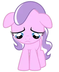 Size: 3890x4695 | Tagged: dead source, safe, artist:claritea, derpibooru import, edit, editor:slayerbvc, vector edit, diamond tiara, earth pony, pony, absurd resolution, accessory-less edit, female, filly, floppy ears, looking down, missing accessory, sad, simple background, solo, transparent background, vector