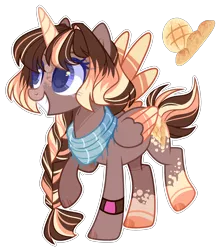 Size: 2112x2396 | Tagged: safe, artist:manella-art, derpibooru import, oc, oc:choco brownie, alicorn, pony, female, mare, offspring, parent:caramel, parent:twilight sparkle, parents:caralight, simple background, solo, transparent background