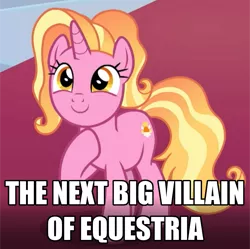 Size: 770x768 | Tagged: safe, derpibooru import, edit, edited screencap, screencap, luster dawn, pony, unicorn, the last problem, leak, antagonist, caption, cropped, female, headcanon, image macro, season 10, solo, text