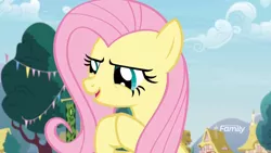 Size: 1920x1080 | Tagged: safe, derpibooru import, screencap, angel bunny, fluttershy, pony, she talks to angel, body swap, discovery family logo, female, mare, solo, swap