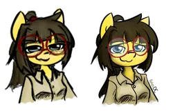 Size: 700x450 | Tagged: safe, artist:spheedc, derpibooru import, oc, oc:sphee, unofficial characters only, anthro, earth pony, clothes, comparison, digital art, glasses, redraw, simple background, smug, transparent background