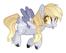 Size: 1442x1159 | Tagged: safe, artist:owl-clockwork, derpibooru import, derpy hooves, pegasus, pony, :p, alternate design, base used, braid, colored wings, cute, dappled, derpabetes, female, flying, heart, mare, mlem, multicolored wings, silly, simple background, smiling, solo, tongue out, transparent background, unshorn fetlocks, wings