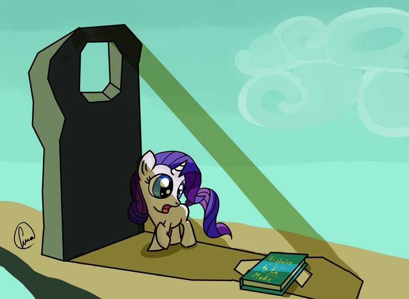 Size: 2600x1900 | Tagged: safe, artist:chaosmalefic, derpibooru import, rarity, pony, book, female, filly, filly rarity, rock, younger