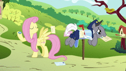 Size: 1280x720 | Tagged: safe, derpibooru import, screencap, fluttershy, mr. zippy, earth pony, pegasus, pony, putting your hoof down, animated, female, male, mare, sound, stallion, stamp, webm, you know for kids