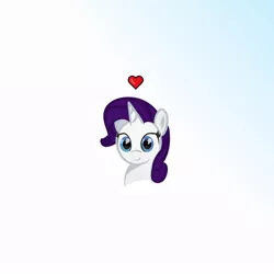 Size: 976x976 | Tagged: safe, artist:badponyvectors, derpibooru import, rarity, pony, unicorn, bust, female, gradient background, heart, looking at you, mare, smiling, solo, tiny