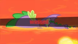 Size: 1280x720 | Tagged: safe, derpibooru import, edit, edited screencap, screencap, spike, dragon, sweet and smoky, grand theft auto, wasted, winged spike