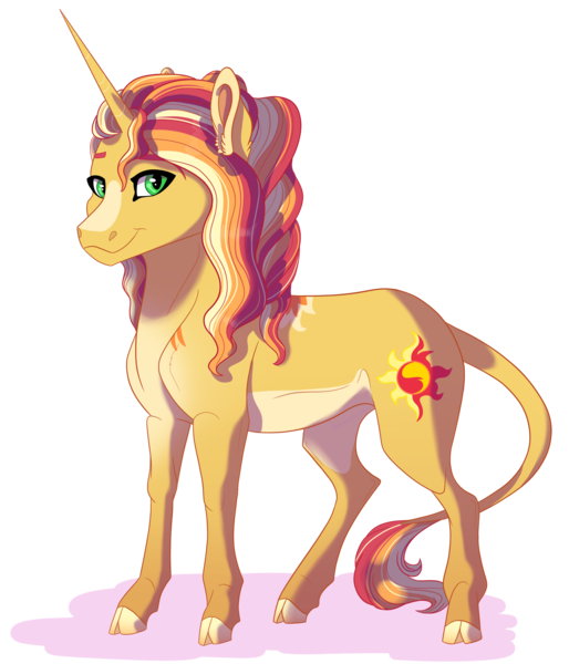 Size: 2484x2897 | Tagged: safe, artist:venommocity, derpibooru import, sunset shimmer, pony, cloven hooves, leonine tail, simple background, solo, transparent background