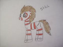 Size: 500x374 | Tagged: safe, artist:akanisen, derpibooru import, oc, oc:stitch, unofficial characters only, pony, unicorn, male, solo, stallion, traditional art