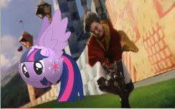 Size: 554x345 | Tagged: safe, artist:vanny22ify, derpibooru import, twilight sparkle, twilight sparkle (alicorn), alicorn, human, pony, ball, broom, crossover, female, flying, golden snitch, harry potter, inanimate tf, male, mare, morph ball, quidditch, transformation, twiball