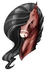 Size: 1024x1605 | Tagged: semi-grimdark, artist:oneiria-fylakas, derpibooru import, oc, oc:ketsueki, unofficial characters only, pony, blood, bust, portrait, scar, simple background, solo, transparent background