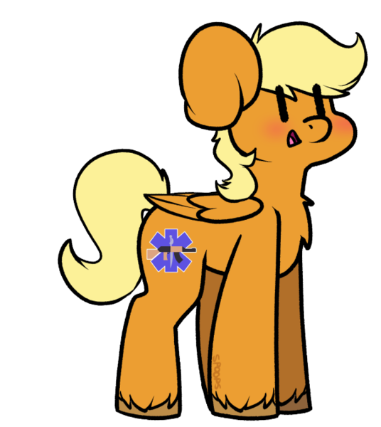 Size: 604x676 | Tagged: safe, artist:spoopygander, derpibooru import, oc, oc:rapid rescue, unofficial characters only, pegasus, pony, blushing, pegasus oc, simple background, smiling, solo, transparent background, wings