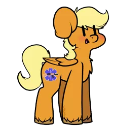 Size: 604x676 | Tagged: safe, artist:spoops, artist:spoopygander, derpibooru import, oc, oc:rapid rescue, unofficial characters only, pegasus, pony, blushing, pegasus oc, simple background, smiling, solo, transparent background, wings