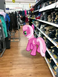 Size: 3024x4032 | Tagged: safe, derpibooru import, photographer:undeadponysoldier, cheerilee, earth pony, pony, augmented reality, clothes, female, gameloft, irl, mare, photo, ponies in real life, shopping, solo, walmart