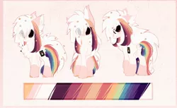 Size: 1920x1178 | Tagged: safe, artist:little-sketches, derpibooru import, oc, oc:ayaka, ponified, pony, alternate design, butt fluff, chest fluff, color palette, ear fluff, female, flower, hair over eyes, looking at you, mare, multicolored hair, species swap, stars, unshorn fetlocks