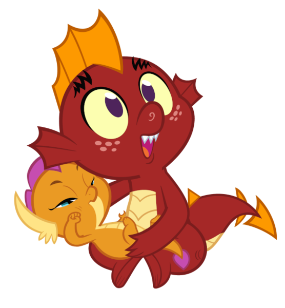 Size: 591x638 | Tagged: artist:queencold, baby, baby dragon, baby garble, brother and sister, cute, derpibooru import, dragon, dragoness, duo, female, garble, gardorable, male, safe, siblings, simple background, smolder, smolderbetes, transparent background, younger