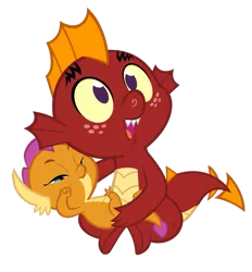 Size: 591x638 | Tagged: artist:queencold, baby, baby dragon, baby garble, brother and sister, cute, derpibooru import, dragon, dragoness, duo, female, garble, gardorable, male, safe, siblings, simple background, smolder, smolderbetes, transparent background, younger