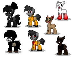 Size: 500x400 | Tagged: safe, artist:venombronypl, derpibooru import, pony, pony town, class d personel, scp containment breach, scp foundation, scp-049, scp-049-2, scp-096, scp-106, scp-173, scp-990, simple background
