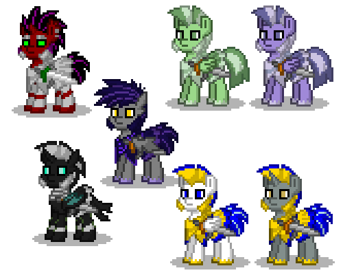 Size: 500x400 | Tagged: safe, artist:venombronypl, derpibooru import, pony, pony town, alternate timeline, armor, changeling guard, crystal guard, crystal guard armor, crystal war timeline, king sombra guard, royal guard, simple background, vampire guard