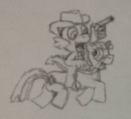 Size: 496x452 | Tagged: safe, artist:tarkan809, derpibooru import, spike, twilight sparkle, dragon, pony, cowboy, cowboy hat, dragons riding ponies, gun, hat, horse riding, monochrome, pencil drawing, riding, traditional art, weapon