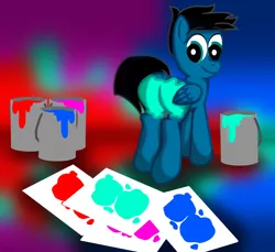 Size: 3600x3300 | Tagged: safe, artist:agkandphotomaker2000, derpibooru import, oc, oc:pony video maker, pegasus, pony, butt, butt mark, canvas, paint, paint bucket, paint splatter