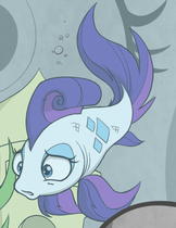 Size: 162x210 | Tagged: artist:skitter, derpibooru import, female, fish, fishified, goldfish, idw, rarifish, rarity, safe, solo, species swap, spoiler:comic, spoiler:comic78