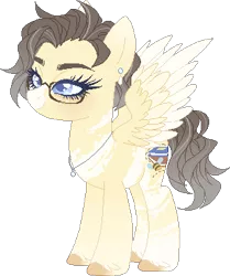 Size: 310x370 | Tagged: safe, artist:cueen, derpibooru import, oc, oc:busy bee, unofficial characters only, pegasus, pony, base used, female, glasses, jewelry, mare, mottled coat, necklace, pegasus oc, piercing, pixel art, ponysona, simple background, solo, transparent background, unshorn fetlocks, wings