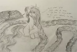 Size: 3793x2549 | Tagged: safe, artist:summersstarsepos643, derpibooru import, oc, oc:summer stars, unofficial characters only, pony, unicorn, braid, impossibly long braid, impossibly long hair, long hair, long mane, long tail, solo, traditional art