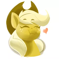 Size: 2000x2000 | Tagged: safe, artist:dimfann, derpibooru import, applejack, earth pony, pony, bust, cute, eyes closed, heart, jackabetes, portrait, simple background, solo, white background