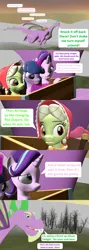 Size: 1920x5400 | Tagged: 3d, adult, adult spike, age progression, age regression, alicorn, applejack, artist:red4567, book, cart, comic, comic:i must regress, derpibooru import, dragon, female, filly, filly fluttershy, filly pinkie pie, filly rainbow dash, filly rarity, fluttershy, flying, forest, giant spike, granny smith, horn, mane six, older, older spike, pinkie pie, rainbow dash, rarity, safe, source filmmaker, spell gone wrong, spike, spikezilla, starlight glimmer, twilight sparkle, twilight sparkle (alicorn), winged spike, winged spikezilla, younger, young granny smith