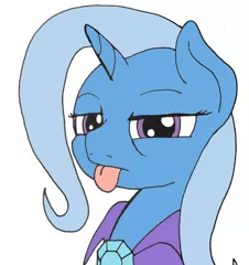 Size: 640x679 | Tagged: safe, artist:ewoudcponies, derpibooru import, edit, trixie, pony, :p, colored, cute, diatrixes, mlem, silly, tongue out, trixie is not amused, unamused