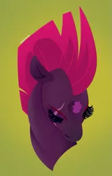 Size: 639x1000 | Tagged: safe, artist:petalierre, derpibooru import, tempest shadow, pony, unicorn, broken horn, horn, solo