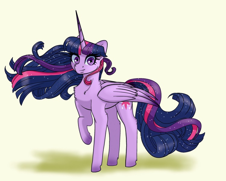 Size: 2725x2181 | Tagged: safe, artist:tillie-tmb, derpibooru import, princess twilight 2.0, twilight sparkle, twilight sparkle (alicorn), alicorn, pony, the last problem, ethereal mane, solo