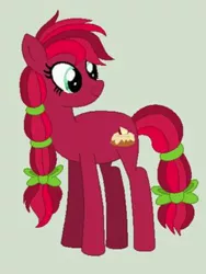 Size: 456x608 | Tagged: safe, artist:yugiohponyavengers, derpibooru import, oc, oc:apple spice, pony, cutie mark, female, mare, offspring, parent:big macintosh, parent:cheerilee, parents:cheerimac, ribbon