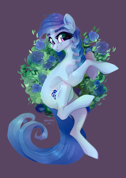 Size: 2400x3400 | Tagged: safe, artist:glastalinka, derpibooru import, oc, oc:raylanda, earth pony, pony, bush, cute, female, flower, happy, looking at you, mare, rose, smiling, solo